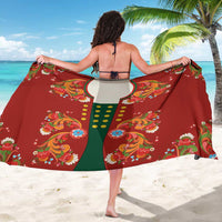 Norwegian Male Bunad Sarong with Rosemaling Folk Art Red Color - Wonder Print Shop