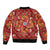 Norwegian Male Bunad Sleeve Zip Bomber Jacket with Rosemaling Folk Art Red Color - Wonder Print Shop