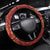 Norwegian Male Bunad Steering Wheel Cover with Rosemaling Folk Art Red Color - Wonder Print Shop