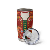 Norwegian Male Bunad Tumbler Cup with Rosemaling Folk Art Red Color - Wonder Print Shop