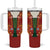 Norwegian Male Bunad Tumbler With Handle with Rosemaling Folk Art Red Color - Wonder Print Shop