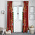 Norwegian Male Bunad Window Curtain with Rosemaling Folk Art Red Color - Wonder Print Shop