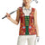Norwegian Male Bunad Women Sleeveless Polo Shirt with Rosemaling Folk Art Red Color - Wonder Print Shop