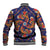 Norwegian Male Bunad Baseball Jacket with Rosemaling Folk Art Navy Color - Wonder Print Shop
