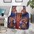 Norwegian Male Bunad Blanket with Rosemaling Folk Art Navy Color - Wonder Print Shop