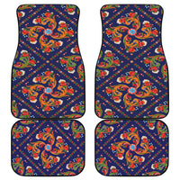 Norwegian Male Bunad Car Mats with Rosemaling Folk Art Navy Color - Wonder Print Shop