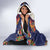 Norwegian Male Bunad Hooded Blanket with Rosemaling Folk Art Navy Color - Wonder Print Shop
