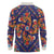 Norwegian Male Bunad Long Sleeve Polo Shirt with Rosemaling Folk Art Navy Color - Wonder Print Shop