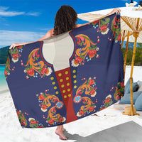 Norwegian Male Bunad Sarong with Rosemaling Folk Art Navy Color - Wonder Print Shop