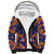Norwegian Male Bunad Sherpa Hoodie with Rosemaling Folk Art Navy Color - Wonder Print Shop