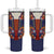 Norwegian Male Bunad Tumbler With Handle with Rosemaling Folk Art Navy Color - Wonder Print Shop
