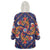 Norwegian Male Bunad Wearable Blanket Hoodie with Rosemaling Folk Art Navy Color - Wonder Print Shop