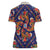 Norwegian Male Bunad Women Polo Shirt with Rosemaling Folk Art Navy Color - Wonder Print Shop