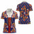 Norwegian Male Bunad Women Polo Shirt with Rosemaling Folk Art Navy Color - Wonder Print Shop