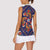 Norwegian Male Bunad Women Sleeveless Polo Shirt with Rosemaling Folk Art Navy Color - Wonder Print Shop