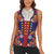 Norwegian Male Bunad Women Sleeveless Polo Shirt with Rosemaling Folk Art Navy Color - Wonder Print Shop