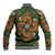 Norwegian Male Bunad Baseball Jacket with Rosemaling Folk Art Green Color - Wonder Print Shop
