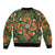 Norwegian Male Bunad Bomber Jacket with Rosemaling Folk Art Green Color - Wonder Print Shop
