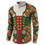 Norwegian Male Bunad Button Sweatshirt with Rosemaling Folk Art Green Color - Wonder Print Shop