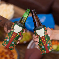 Norwegian Male Bunad 4 in 1 Can Cooler Tumbler with Rosemaling Folk Art Green Color - Wonder Print Shop