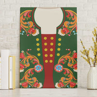 Norwegian Male Bunad Canvas Wall Art with Rosemaling Folk Art Green Color - Wonder Print Shop