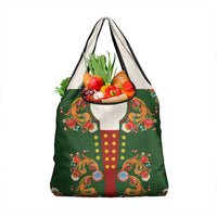 Norwegian Male Bunad Grocery Bag with Rosemaling Folk Art Green Color - Wonder Print Shop
