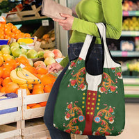 Norwegian Male Bunad Grocery Bag with Rosemaling Folk Art Green Color - Wonder Print Shop