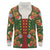 Norwegian Male Bunad Long Sleeve Polo Shirt with Rosemaling Folk Art Green Color - Wonder Print Shop