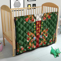 Norwegian Male Bunad Quilt with Rosemaling Folk Art Green Color - Wonder Print Shop