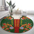 Norwegian Male Bunad Round Carpet with Rosemaling Folk Art Green Color - Wonder Print Shop