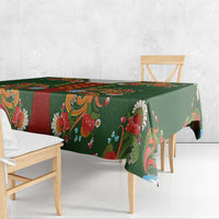 Norwegian Male Bunad Tablecloth with Rosemaling Folk Art Green Color - Wonder Print Shop