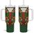 Norwegian Male Bunad Tumbler With Handle with Rosemaling Folk Art Green Color - Wonder Print Shop
