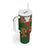 Norwegian Male Bunad Tumbler With Handle with Rosemaling Folk Art Green Color - Wonder Print Shop