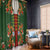 Norwegian Male Bunad Window Curtain with Rosemaling Folk Art Green Color - Wonder Print Shop