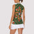 Norwegian Male Bunad Women Sleeveless Polo Shirt with Rosemaling Folk Art Green Color - Wonder Print Shop