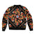 Norwegian Male Bunad Bomber Jacket with Rosemaling Folk Art Black Color - Wonder Print Shop