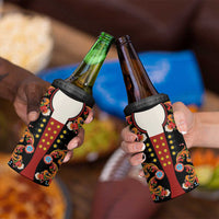 Norwegian Male Bunad 4 in 1 Can Cooler Tumbler with Rosemaling Folk Art Black Color - Wonder Print Shop