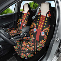 Norwegian Male Bunad Car Seat Cover with Rosemaling Folk Art Black Color - Wonder Print Shop