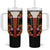 Norwegian Male Bunad Tumbler With Handle with Rosemaling Folk Art Black Color - Wonder Print Shop