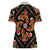 Norwegian Male Bunad Women Polo Shirt with Rosemaling Folk Art Black Color - Wonder Print Shop