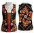 Norwegian Male Bunad Women Sleeveless Polo Shirt with Rosemaling Folk Art Black Color - Wonder Print Shop