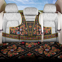 Norwegian Female Bunad Back Car Seat Cover with Rosemaling Folk Art Black Color - Wonder Print Shop