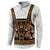 Norwegian Female Bunad Button Sweatshirt with Rosemaling Folk Art Black Color - Wonder Print Shop