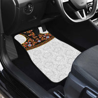 Norwegian Female Bunad Car Mats with Rosemaling Folk Art Black Color - Wonder Print Shop