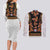 Norwegian Female Bunad Couples Matching Long Sleeve Bodycon Dress and Long Sleeve Button Shirt with Rosemaling Folk Art Black Color - Wonder Print Shop
