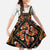 Norwegian Female Bunad Family Matching Mermaid Dress and Hawaiian Shirt with Rosemaling Folk Art Black Color - Wonder Print Shop