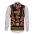 Norwegian Female Bunad Family Matching Off The Shoulder Long Sleeve Dress and Hawaiian Shirt with Rosemaling Folk Art Black Color - Wonder Print Shop