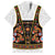 Norwegian Female Bunad Family Matching Puletasi and Hawaiian Shirt with Rosemaling Folk Art Black Color - Wonder Print Shop