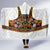 Norwegian Female Bunad Hooded Blanket with Rosemaling Folk Art Black Color - Wonder Print Shop