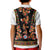 Norwegian Female Bunad Kid Polo Shirt with Rosemaling Folk Art Black Color - Wonder Print Shop